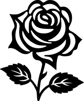Flower, Black and White Vector illustration