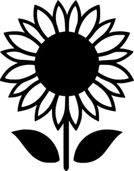 Flower - Black and White Isolated Icon - Vector illustration