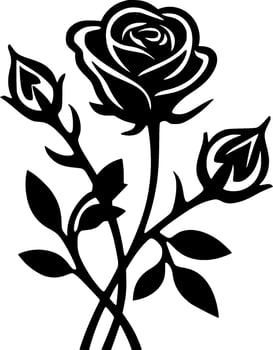 Flowers, Black and White Vector illustration
