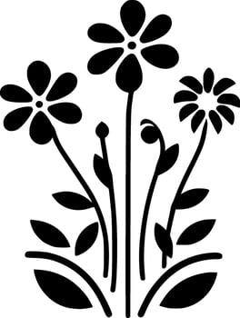 Flowers, Minimalist and Simple Silhouette - Vector illustration