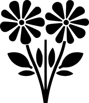 Flowers, Black and White Vector illustration