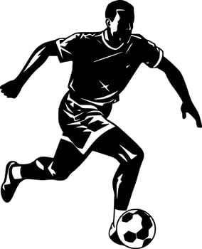 Football, Minimalist and Simple Silhouette - Vector illustration