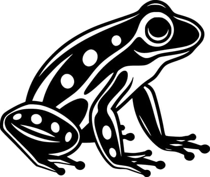 Frog, Black and White Vector illustration