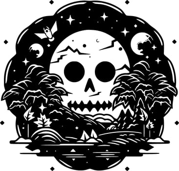 Halloween, Black and White Vector illustration
