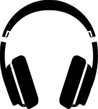 Headphones, Minimalist and Simple Silhouette - Vector illustration