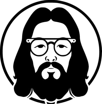 Hippy - Black and White Isolated Icon - Vector illustration