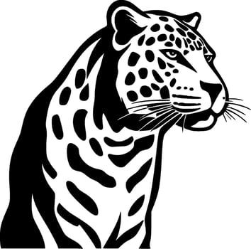 Leopard, Black and White Vector illustration