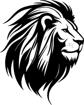 Lion, Black and White Vector illustration