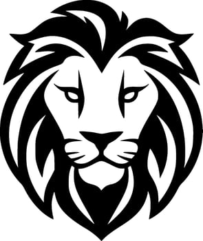 Lion - Black and White Isolated Icon - Vector illustration