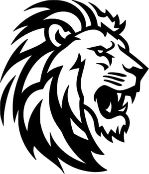 Lion - Black and White Isolated Icon - Vector illustration