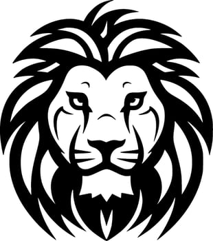 Lion, Black and White Vector illustration