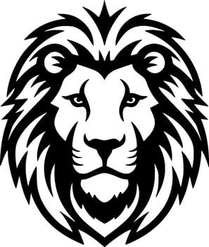 Lion - Black and White Isolated Icon - Vector illustration