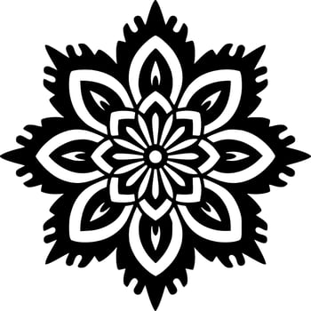 Mandala, Black and White Vector illustration