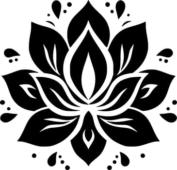 Mandala, Black and White Vector illustration