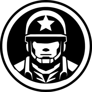 Military - Black and White Isolated Icon - Vector illustration