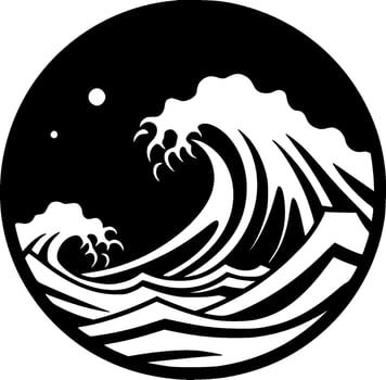 Ocean, Minimalist and Simple Silhouette - Vector illustration
