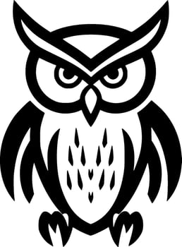 Owl, Minimalist and Simple Silhouette - Vector illustration