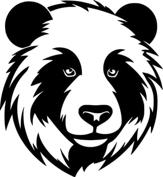 Panda - Black and White Isolated Icon - Vector illustration