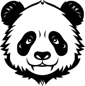 Panda - Black and White Isolated Icon - Vector illustration
