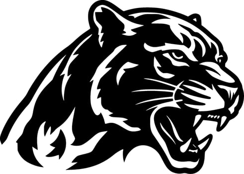 Panther - Black and White Isolated Icon - Vector illustration