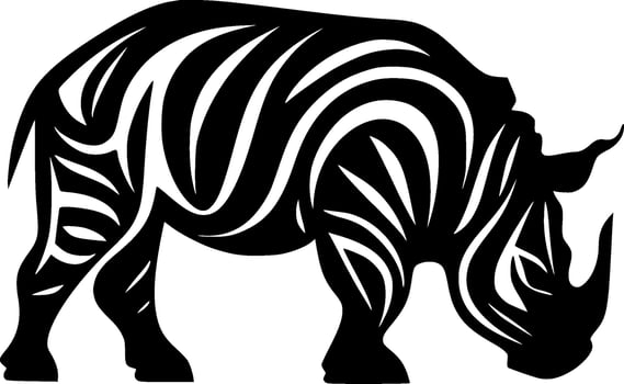 Rhinoceros - Black and White Isolated Icon - Vector illustration