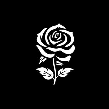 Rose, Black and White Vector illustration