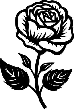 Rose, Minimalist and Simple Silhouette - Vector illustration