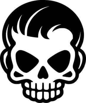 Skull - Black and White Isolated Icon - Vector illustration