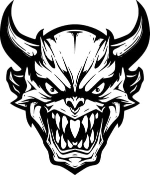 Skull, Black and White Vector illustration