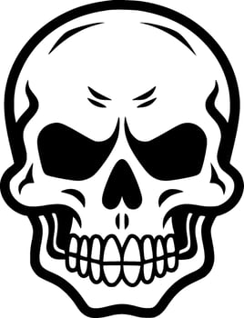 Skull, Black and White Vector illustration