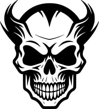 Skull, Minimalist and Simple Silhouette - Vector illustration