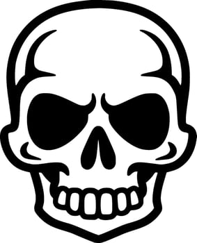 Skull - Black and White Isolated Icon - Vector illustration