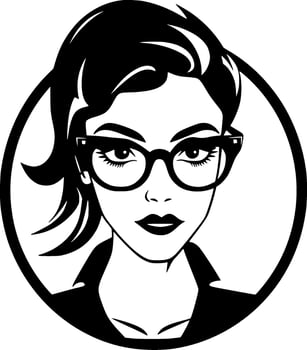 Teacher, Black and White Vector illustration