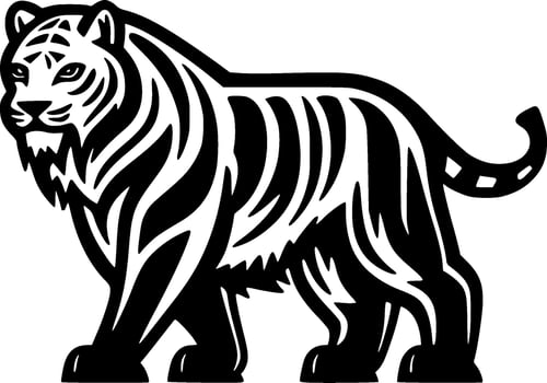 Tiger, Minimalist and Simple Silhouette - Vector illustration