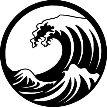 Wave - Black and White Isolated Icon - Vector illustration