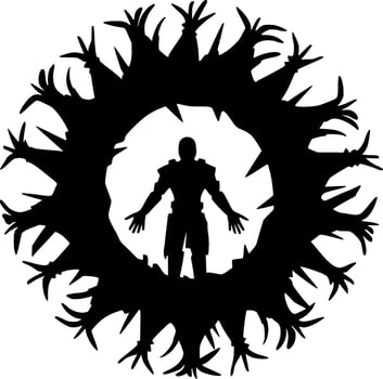 War, Black and White Vector illustration