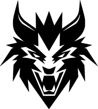 Wolf - Black and White Isolated Icon - Vector illustration