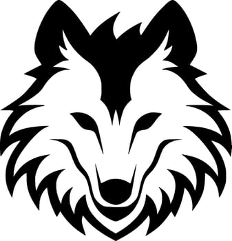 Wolf, Black and White Vector illustration