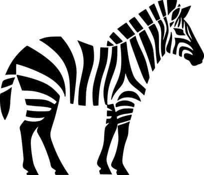 Zebra, Black and White Vector illustration