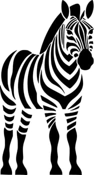 Zebra, Black and White Vector illustration