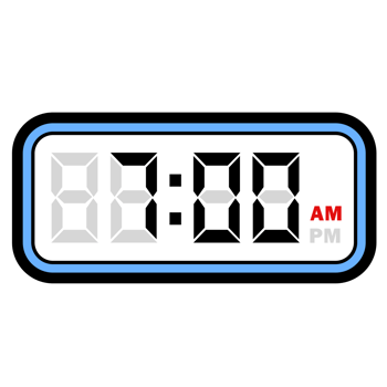 Digital Clock Time at 7.00 AM, Digital Clock 12 Hour Format png