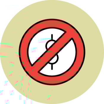 Cash Forbidden Vector Icon