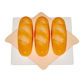 Bread Baguette 3D isolated on a transparent background . Bakery . 3D Rendering png