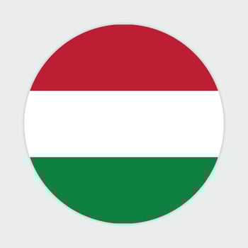 Hungary flag vector icon design. Hungary circle flag. Round of Hungary flag.