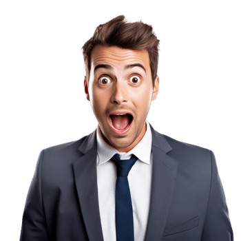 Excited and Surprised Young Manager png