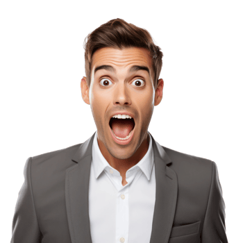 Excited and Surprised Young Manager png