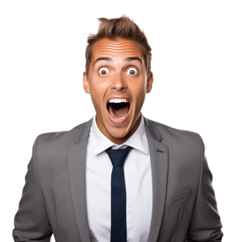 Excited and Surprised Young Manager png