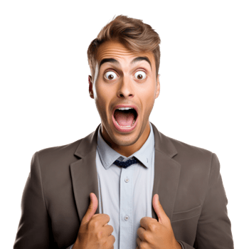 Excited and Surprised Young Manager png