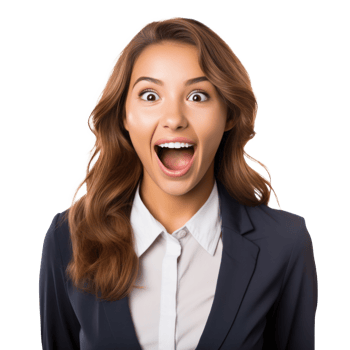 Excited and Surprised Young Manager png