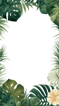 Tropical foliage border with space for text png
